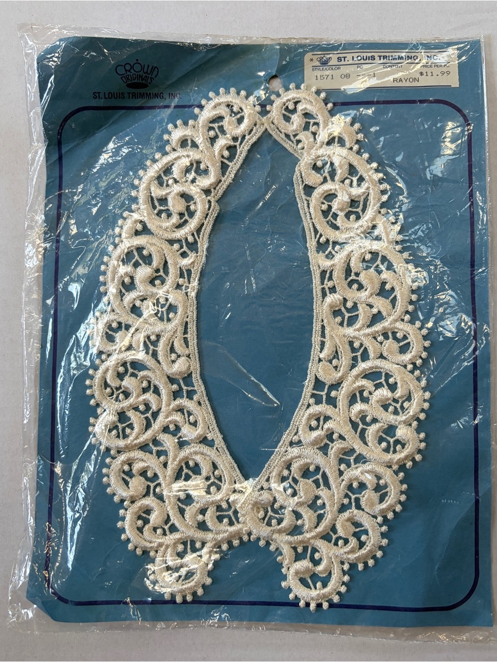 Vintage Lace Collar Appliqué NOS St. Louis Trimming Crochet Victorian Sewing